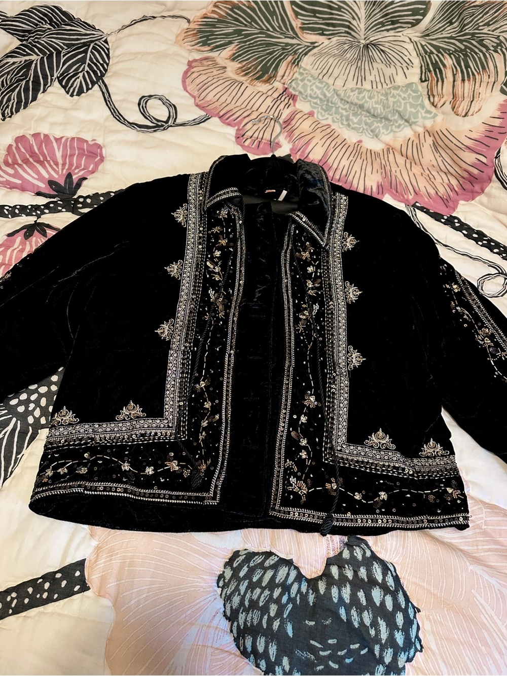 Free People Maxxie Embellished Velvet Jacket